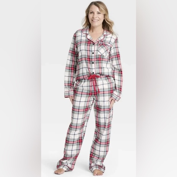 COPY XL - Women's Red/White Tartan Flannel Pajama Set ~ Wondershop W89R6 - Picture 6 of 6